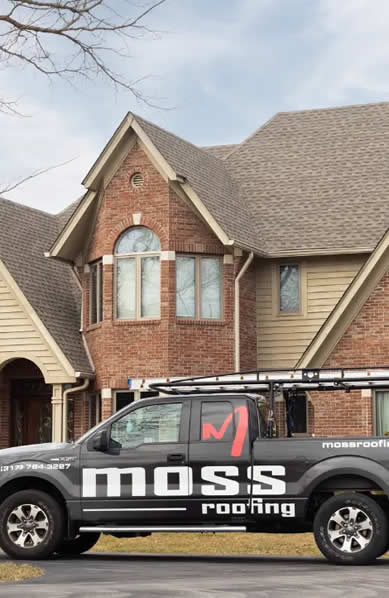asphalt shingle roof replacement courtesy of Moss Roofing in Greenville